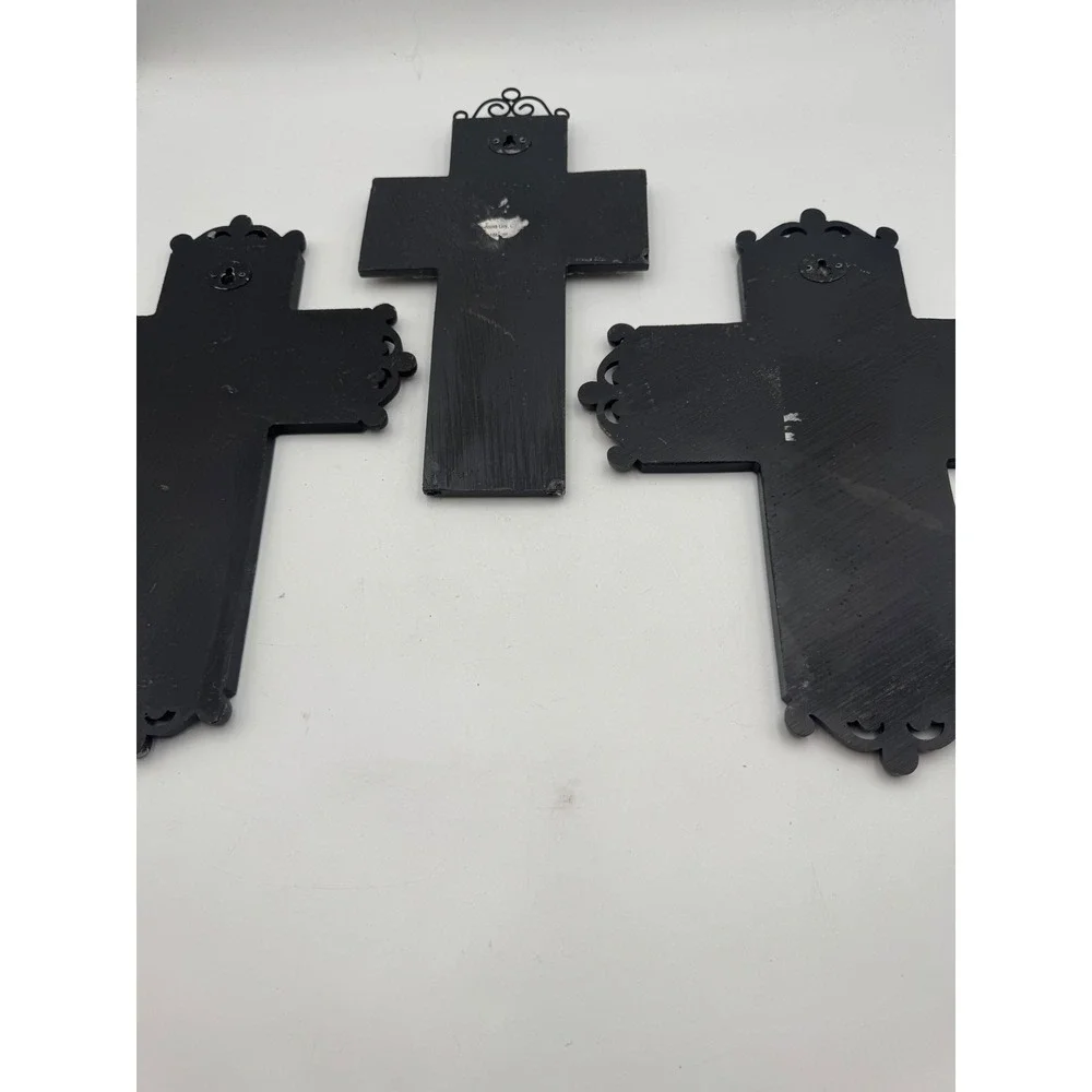 Set of 3 Religious Wall Crosses Bible Verse Scripture Faith John‎ 3:16 Decor